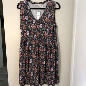 NWT charcoal floral dress